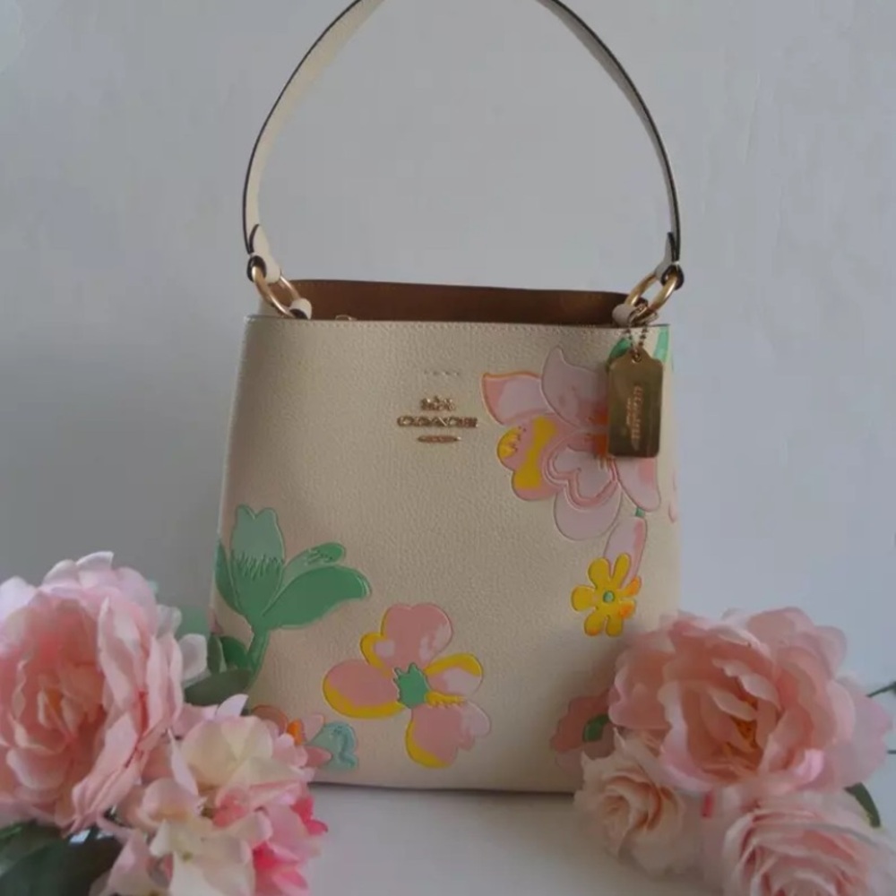 COACH Bucket Bag with Dreamy Land Floral Print Spring Summer Bag NEW WITHOUT TAG - Picture 2 of 15